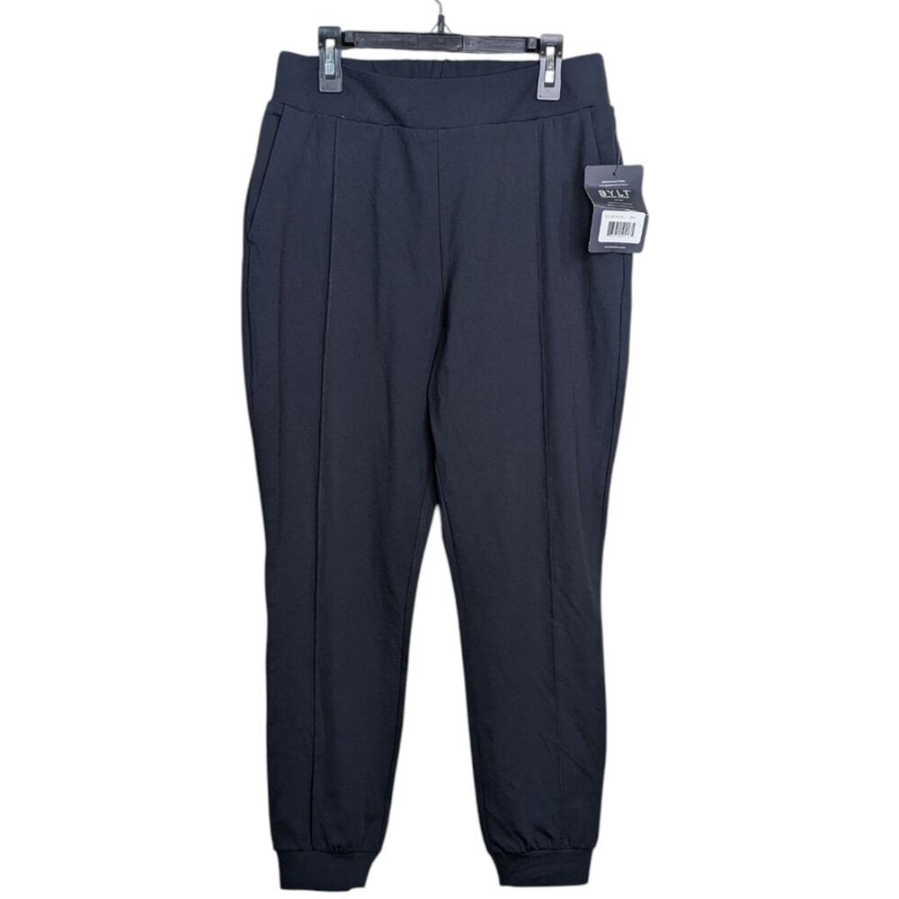 NEW Bylt Womens Elite Pintuck Jogger Pants Large Navy Blue 28 Inseam UPF Pocket